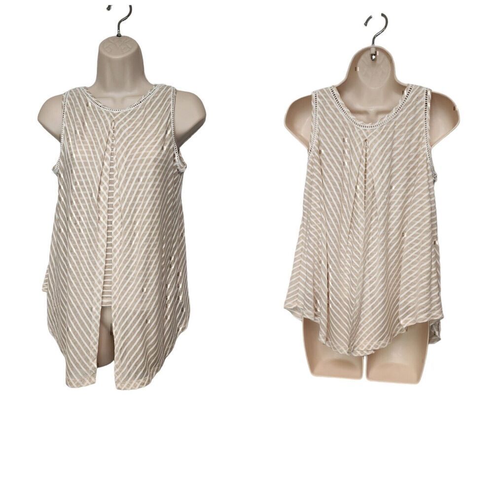 JPR STUDIO Women's Sleeveless Eyelet Lace Yoke Top MP